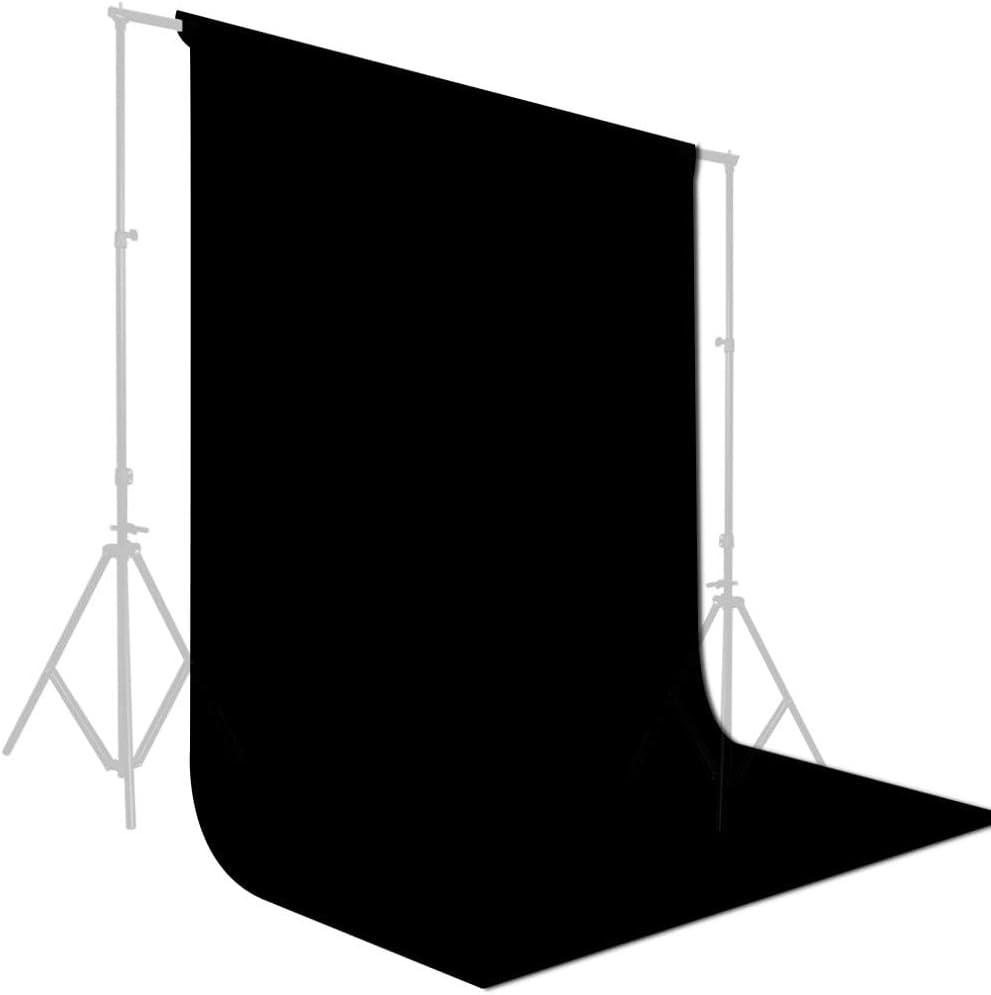 GFCC 8FTX10FT Black Backdrop Background for Photography Photo Booth Backdrop for