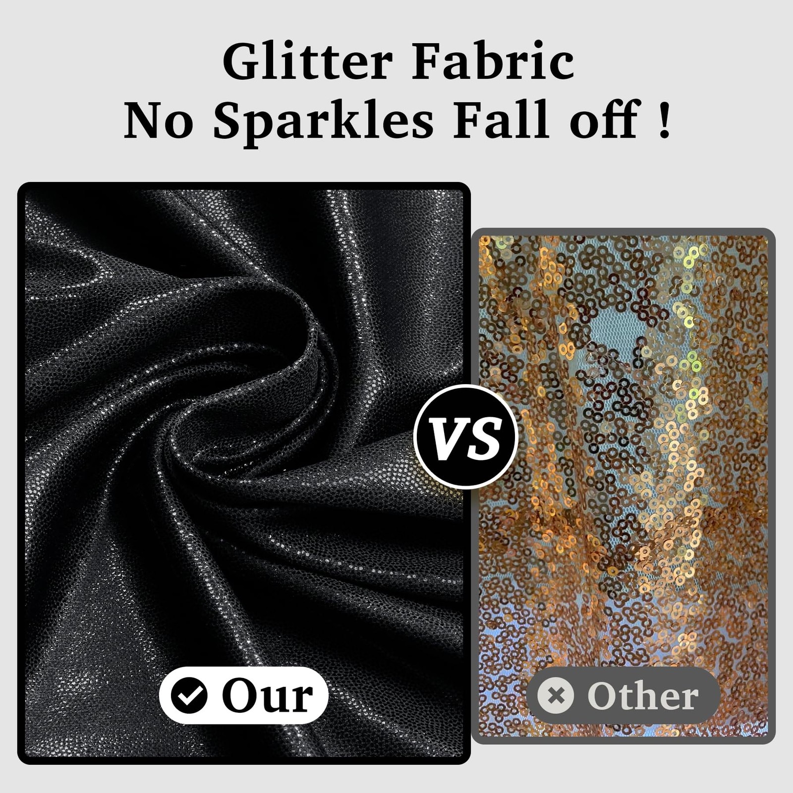 10×10 ft Black Sequin Backdrop Curtain Panels for Parties, Free Glitter Photo…