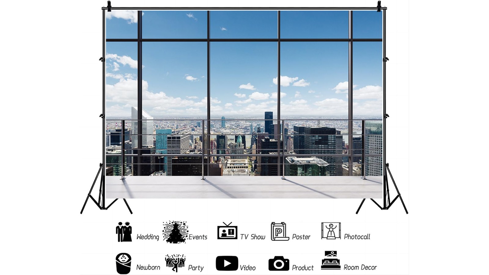 YYNXSY 7X5FT Office Backdrop for Video Conference 7X5FT, sky blue
