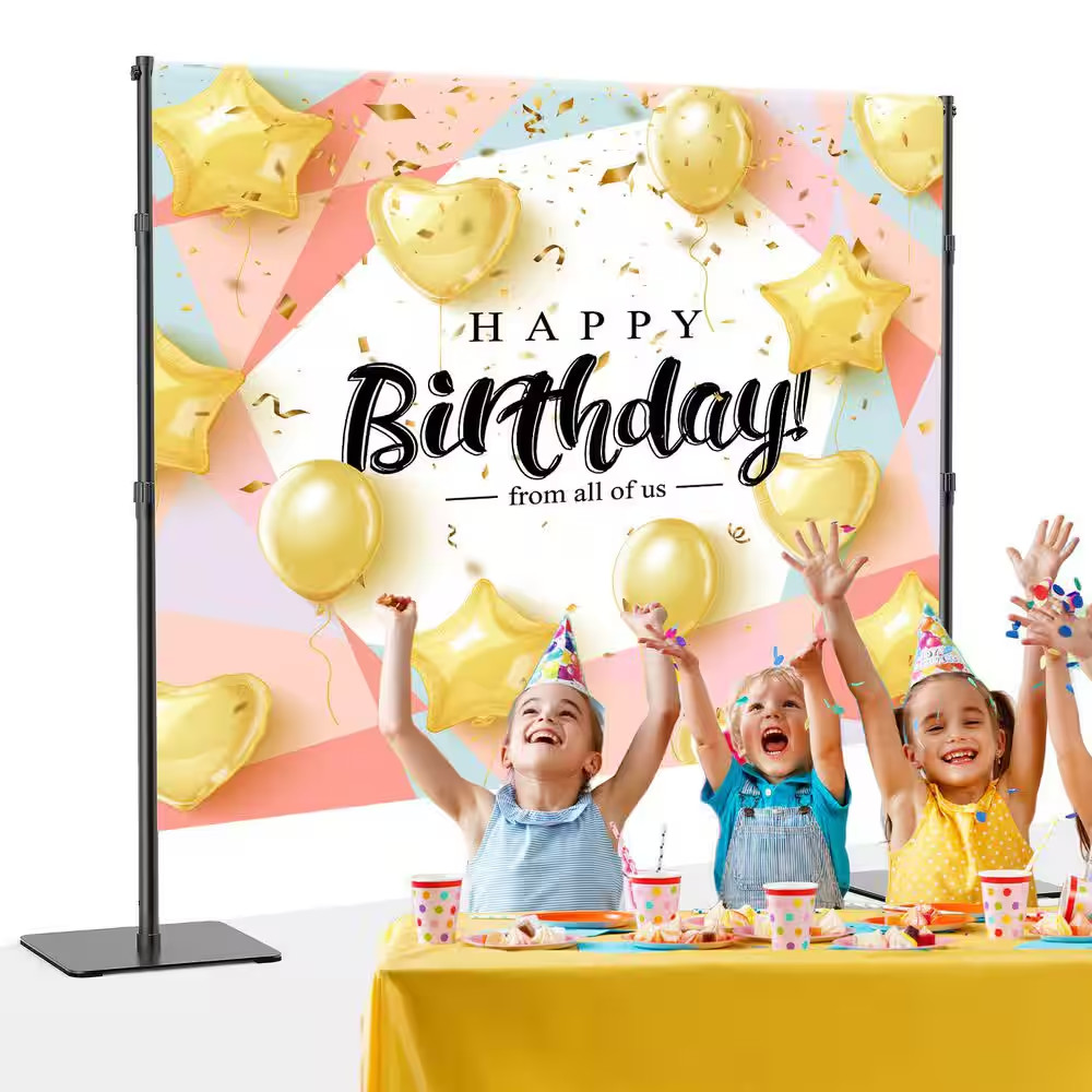 96 In. X 120 In. Backdrop Stand, Arbor for Wedding, Birthday Party, Photography,