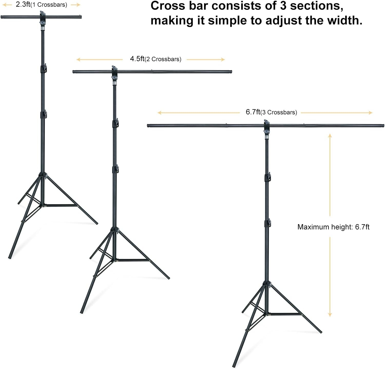 LINCO Photo T-Shape Backdrop Stand Background Backdrops Support Kit – 4197T