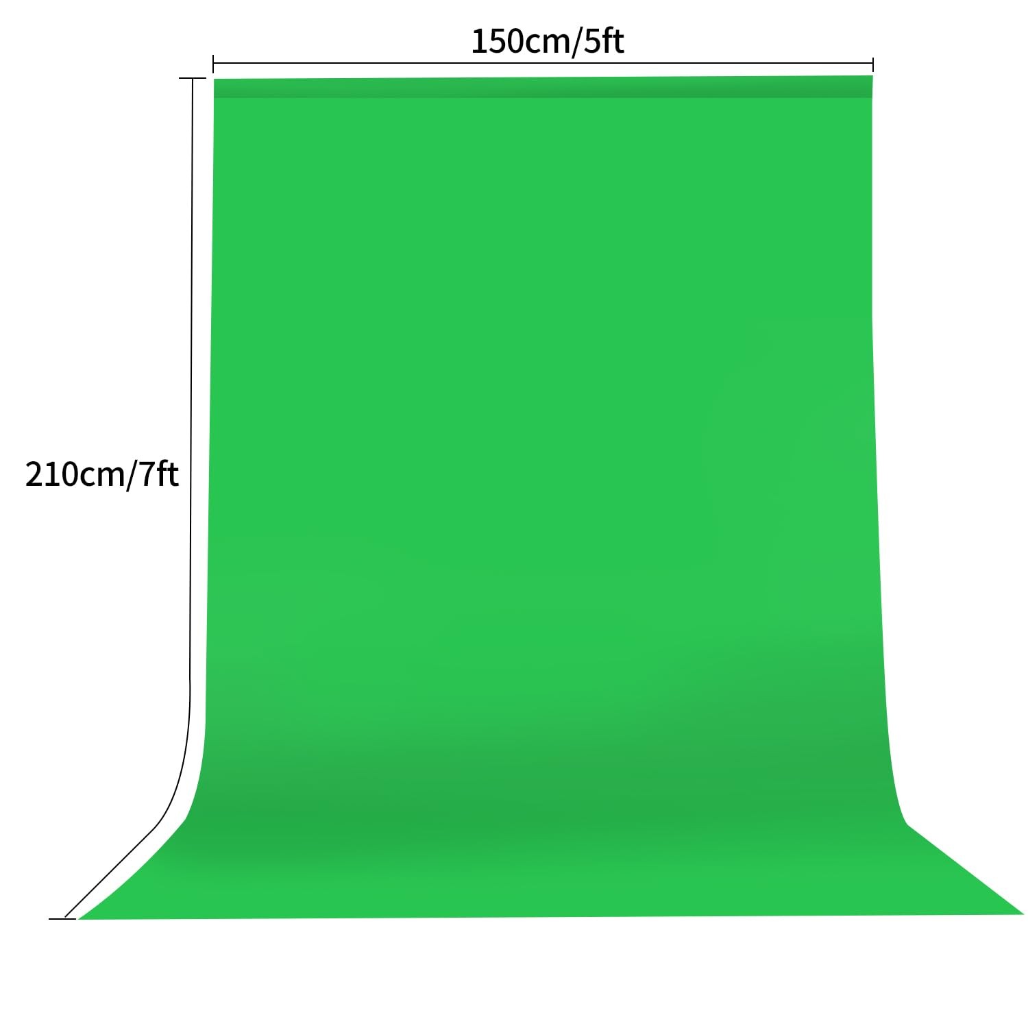 HEMMOTOP Green Screen Backdrop, 5×7 ft Photography Chroma Key ft,