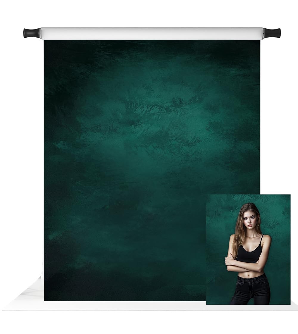 5×7 Foot Abstract Green Photography Backdrop Dark Green Texture Portrait