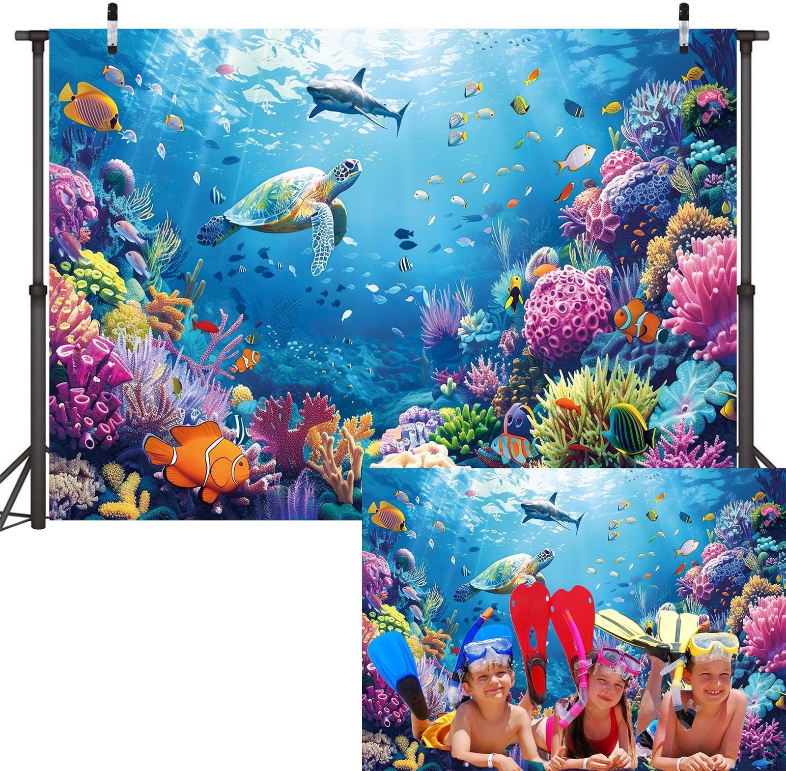 PGSWEER Under The Sea Photography Backdrop 7x5FT Ocean Underwater 7x5FT, Blue