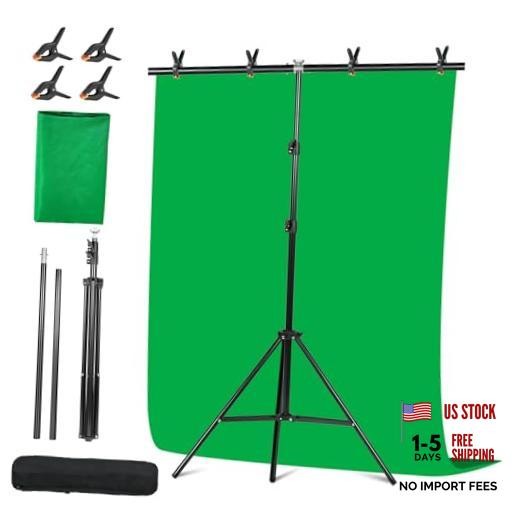 Green Screen Backdrop Kit with Stand – 6.5×5 Ft Portable Green 6.5ft x 5ft