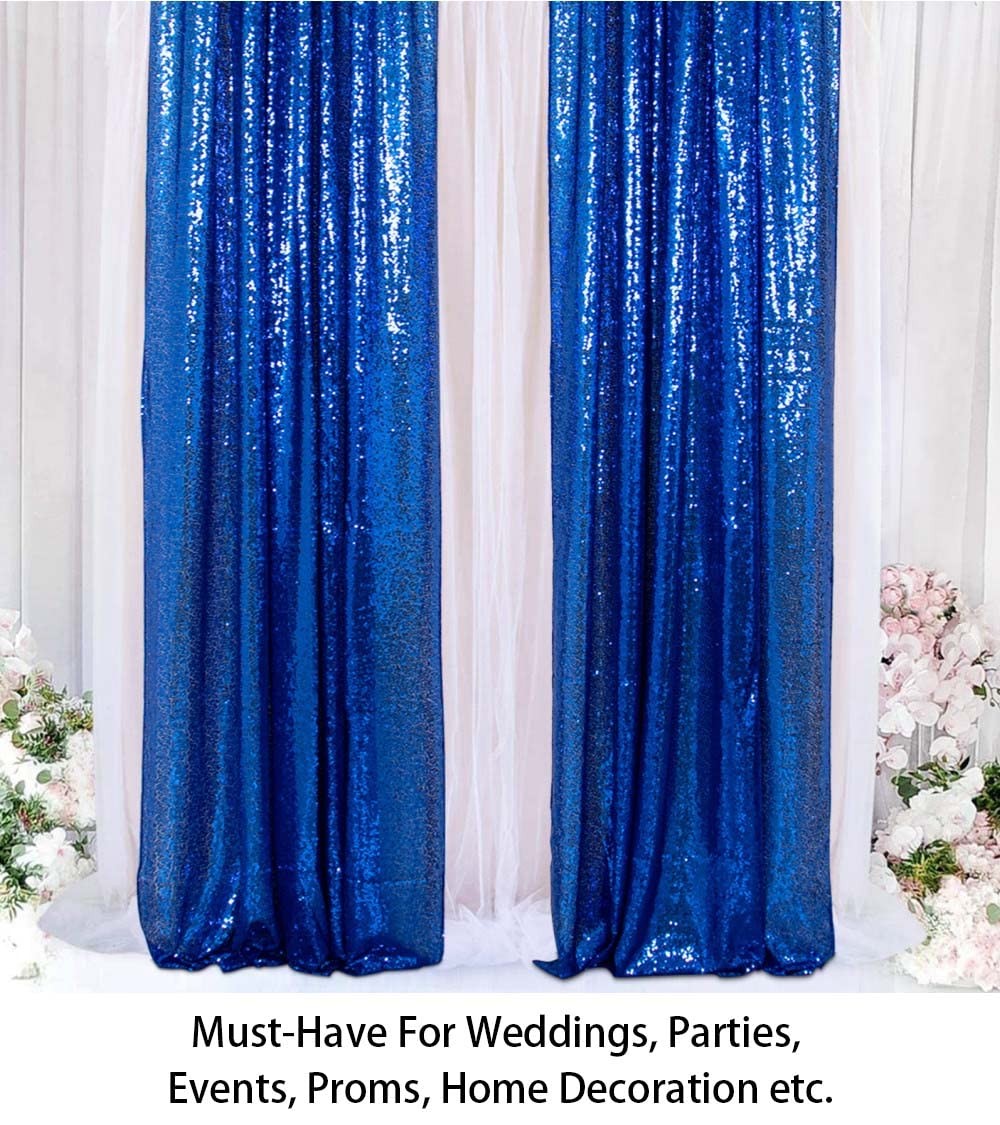 Sequin Curtains 2 Panels Royal Blue 2FTx8FT Sequin Photo Backdrop Sequin Back…