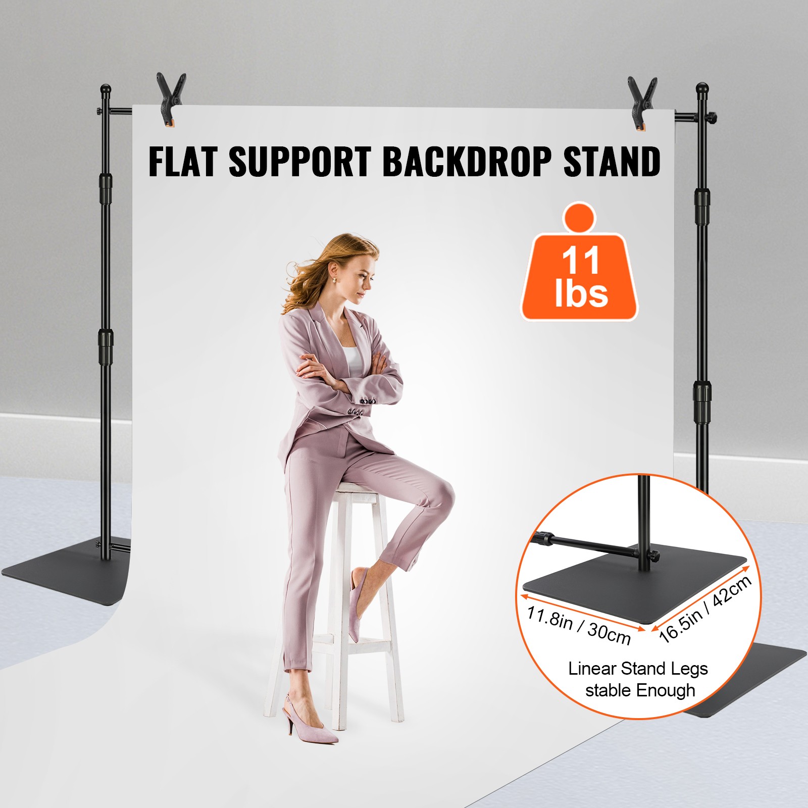 VEVOR Pipe and Drape Kit Heavy Duty Backdrop Stand Carbon Steel Base 10×10 ft