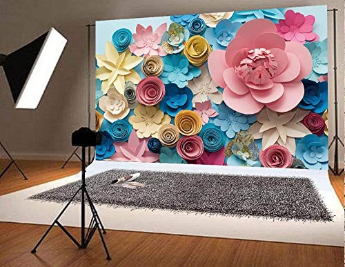 Paper Flower Backdrop for Mother’s Day Colorful Flowers Paper Wall Photography