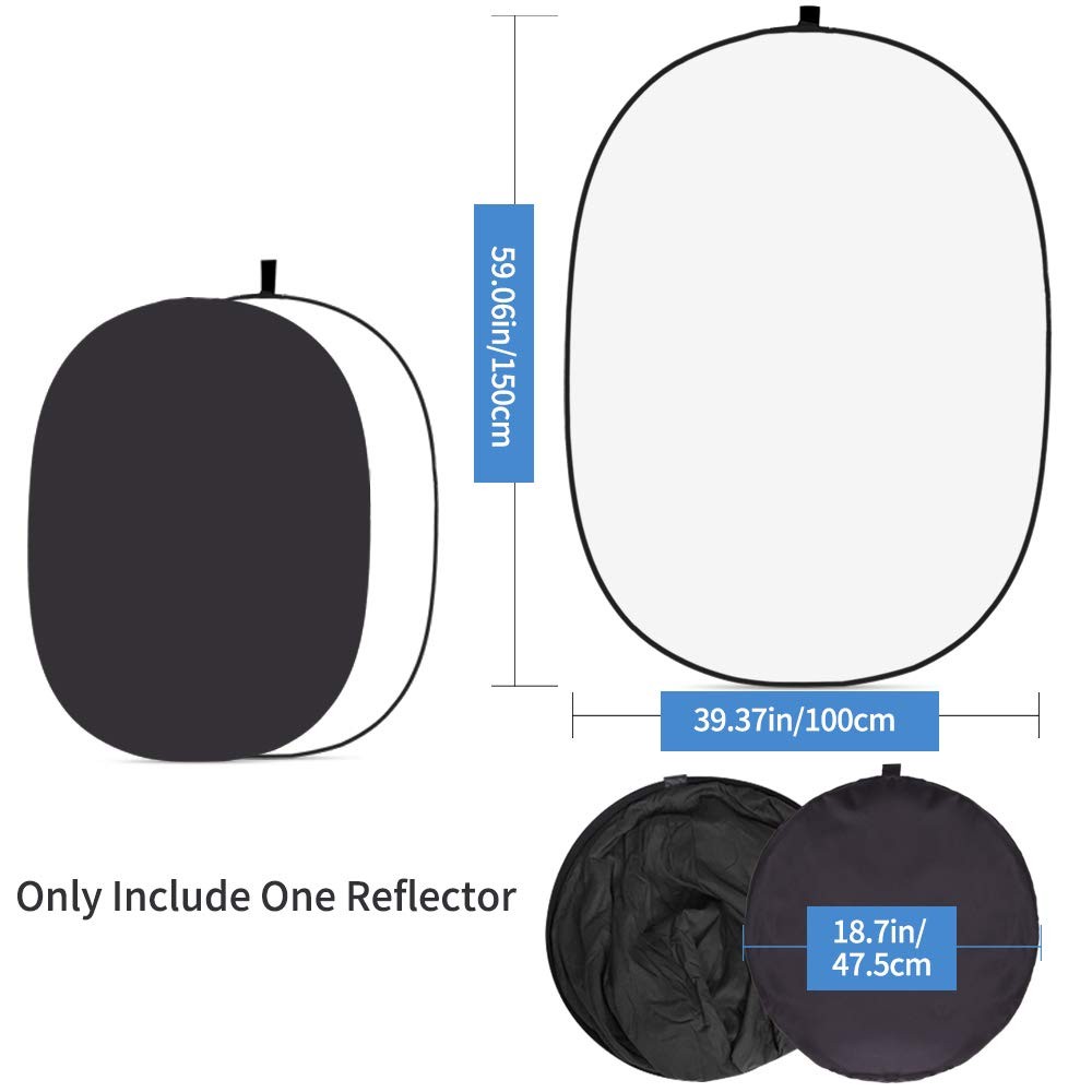 4.92×3.28 FT Black White Collapsible Reversible Photography Backdrop Reflector