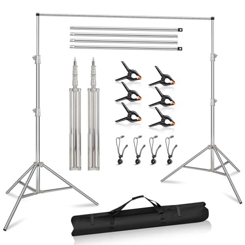 Photo Backdrop Stand 8.5 x10Ft Stainless Steel Heavy Duty Back Drop 8.5 x 10 Ft