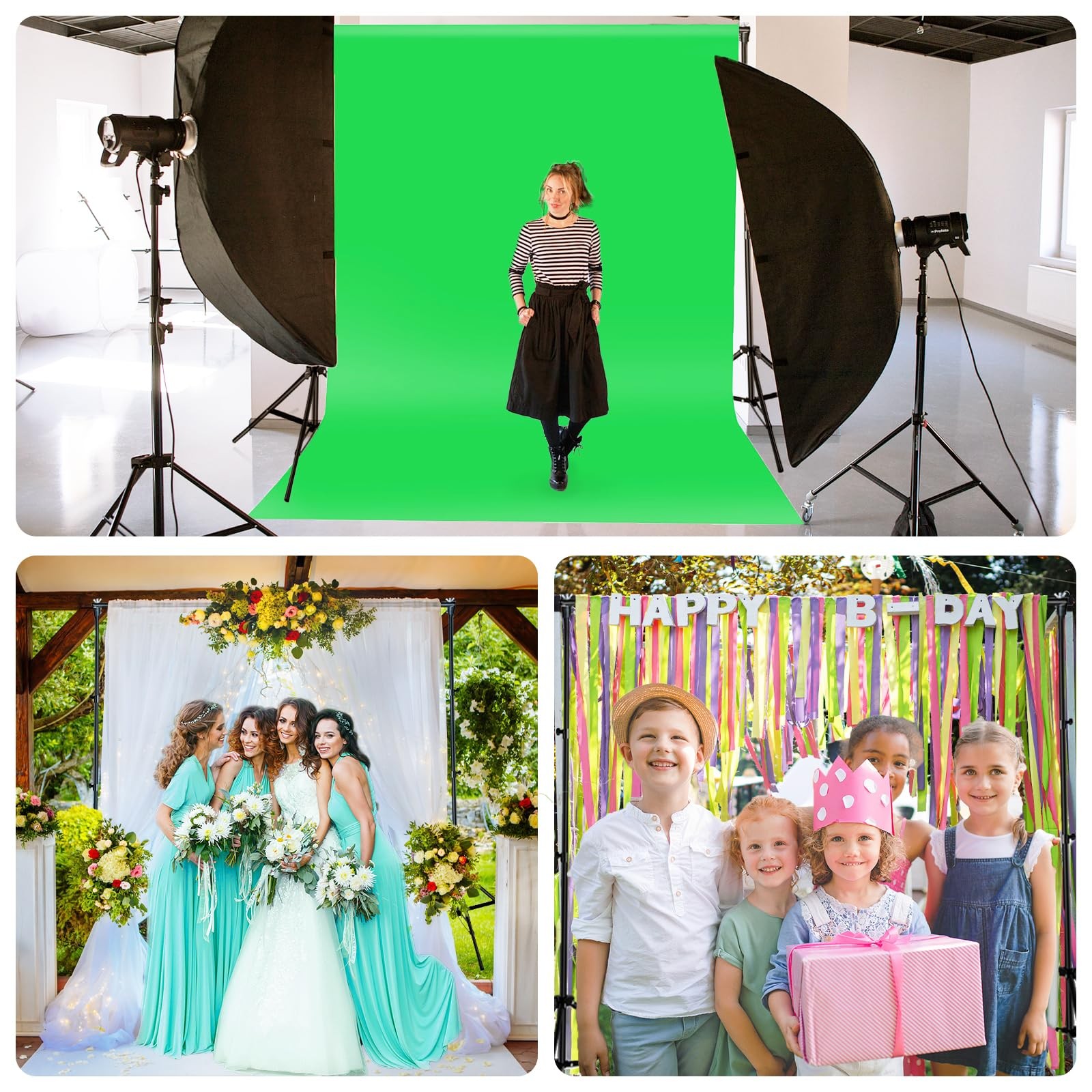 Green Screen Backdrop Kit 10×6.6ft with Tripod Stand, Chroma Key Background S…