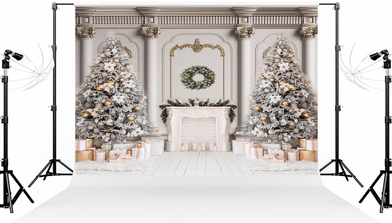 Kate 8×8ft Christmas Tree Photo Backdrop Xmas Palace Classic Indoor