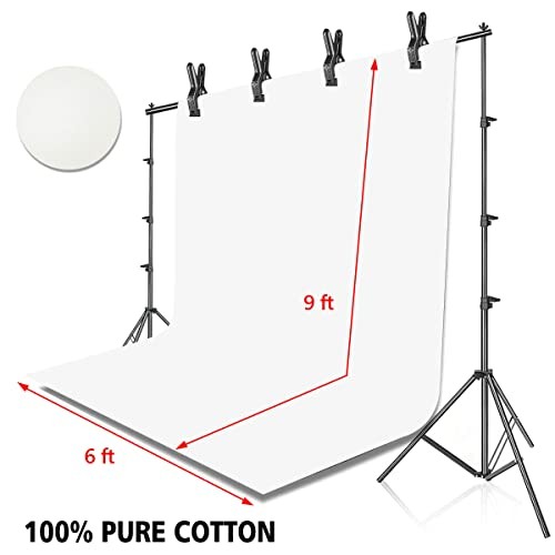 Photo Background Support System with 8.5 x 10ft Backdrop Stand Kit, 100%