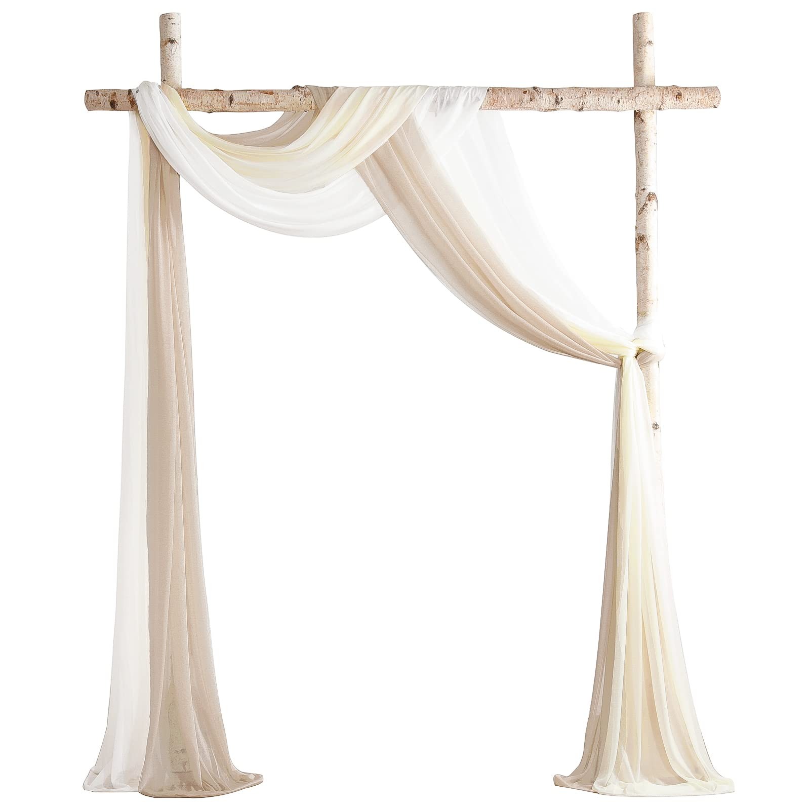 Wedding Arch Draping Fabric 3 Panels 20Ft Chiffon Fabric Drapes Arbor Drapery…