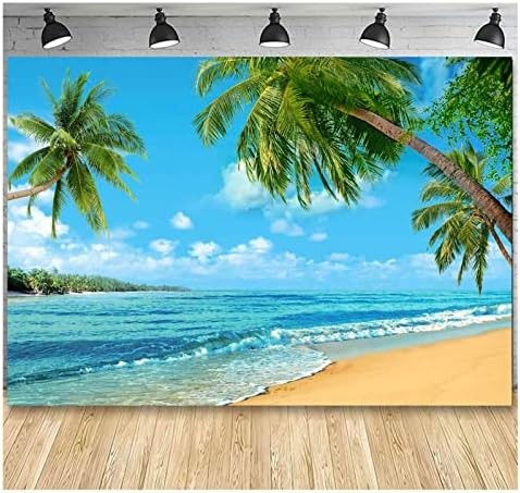 Summer Tropical Hawaii Palm Tree Or Beach Photography Backdrops 7X5FT Blue Sea S