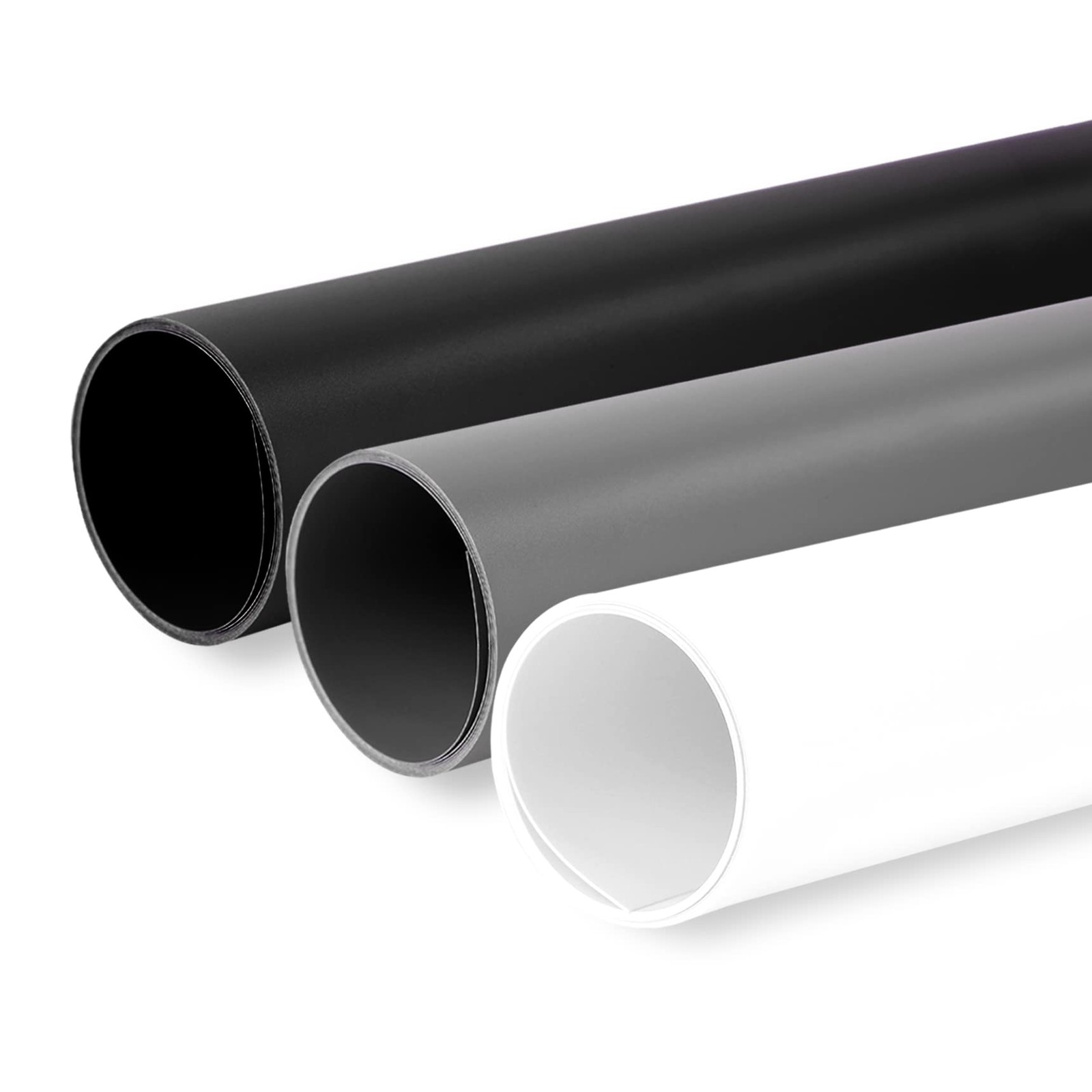 Meking 31x59inch (80x150cm) Photography PVC 31x59inch, Matte Black White Grey