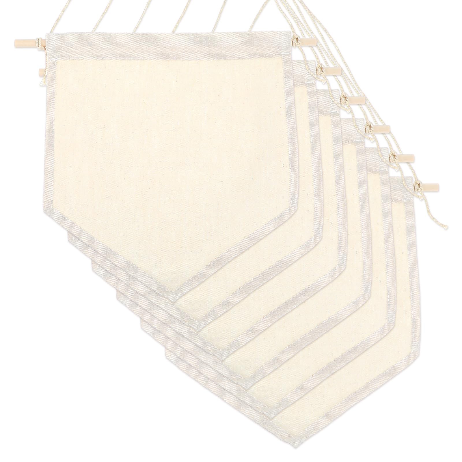 6PCS Canvas Banner Blank, Canvas Banners with Wooden Dowel, Enamel Pin Wall D…