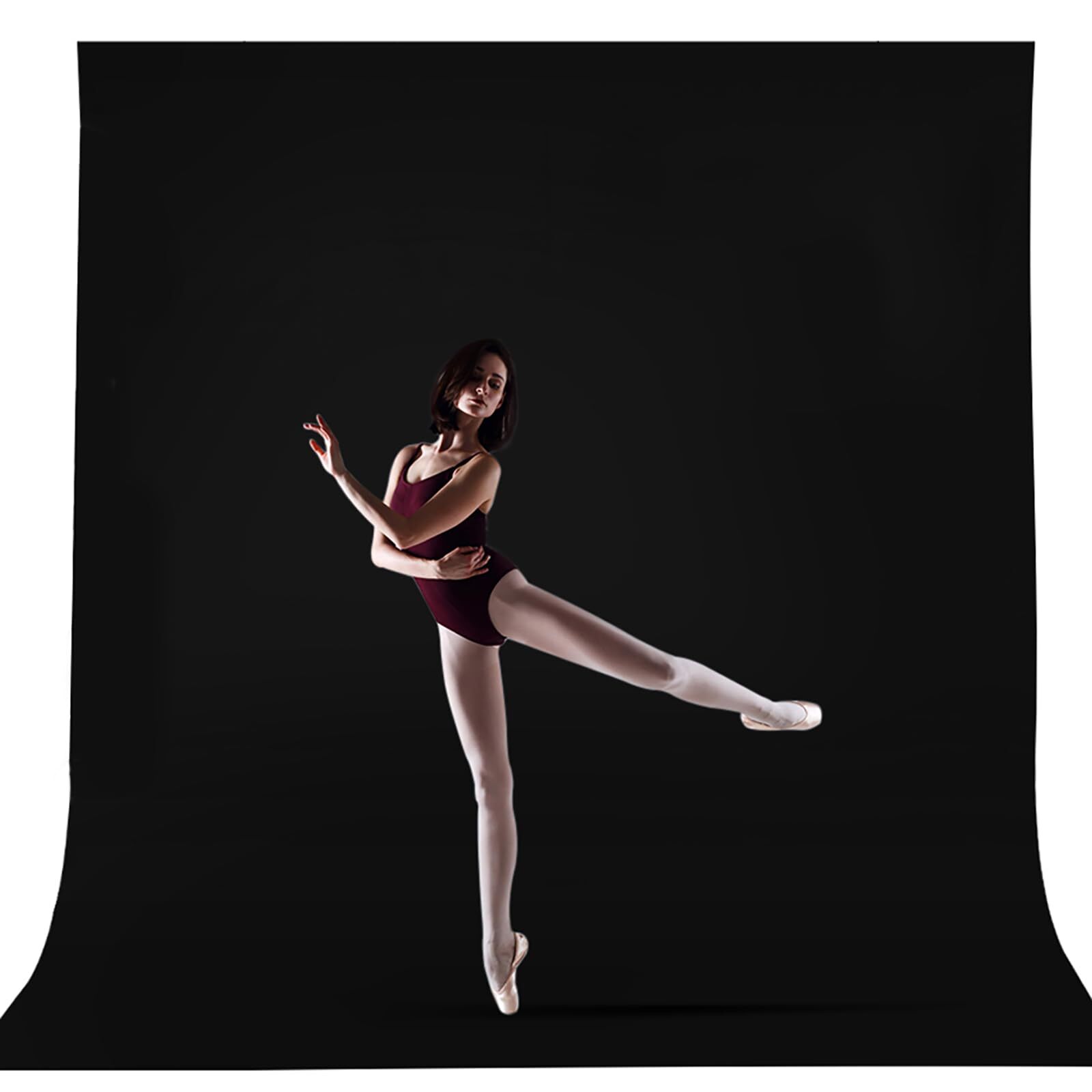 10x12ft Black Backdrop for Photography Large Seamless Polyester Fabric