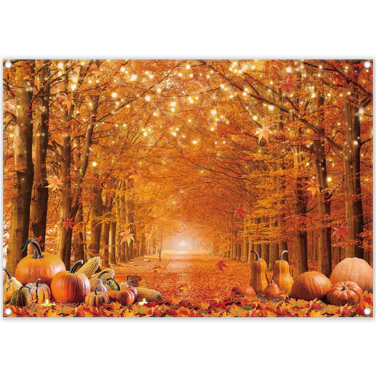 Swepuck 7x5ft Fall Photography Backdrop Autumn Maple Leaves Pumpkin 7’x5′