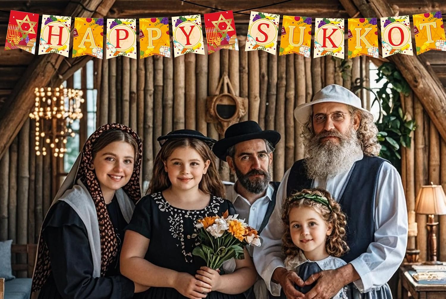 Sukkot Banners Sukkot Decorations Hanging Banner for Jewish Holiday Sukkah Party