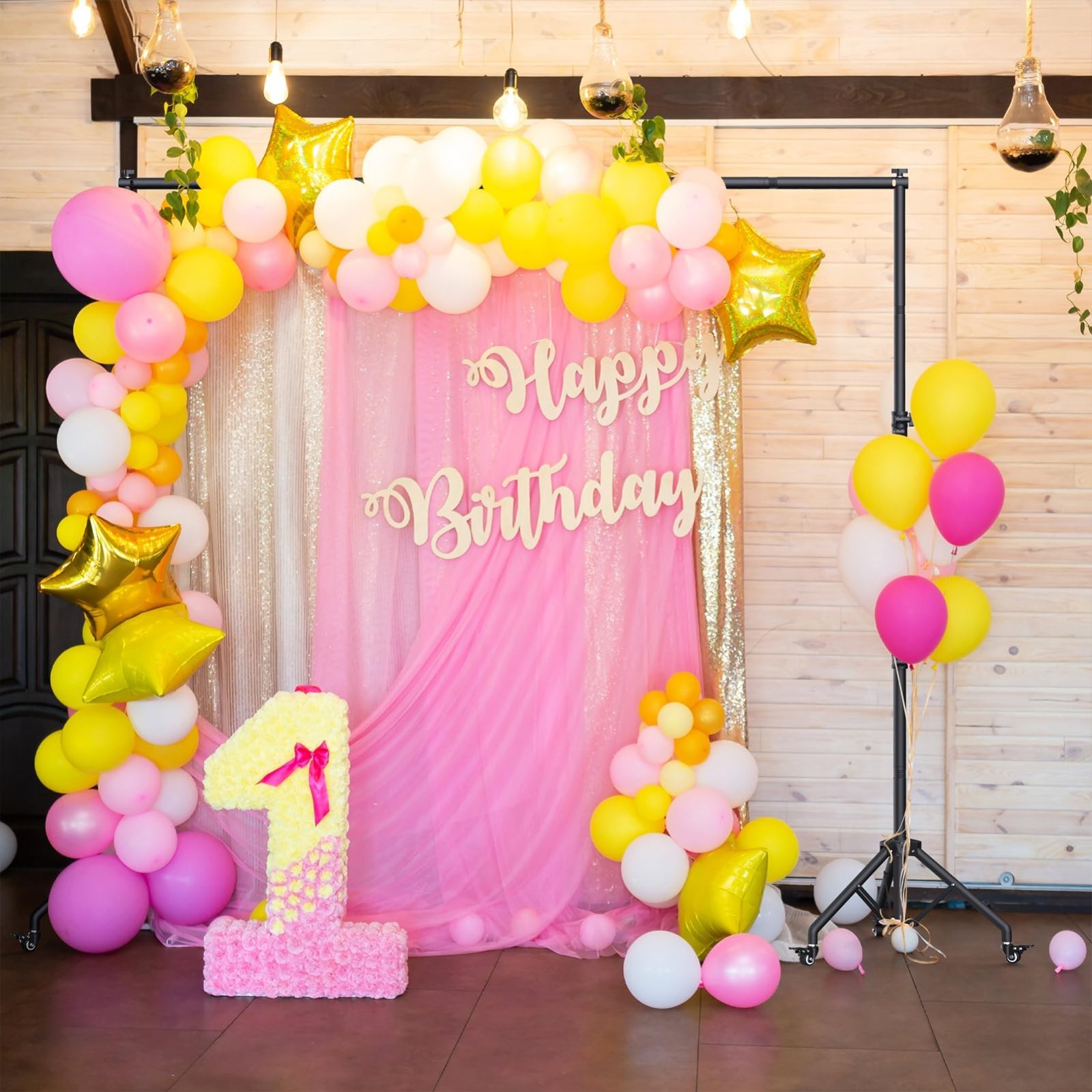 Adjustable Backdrop Stand with Wheels 10×7.5FT – Heavy Duty Photo & Video Suppor