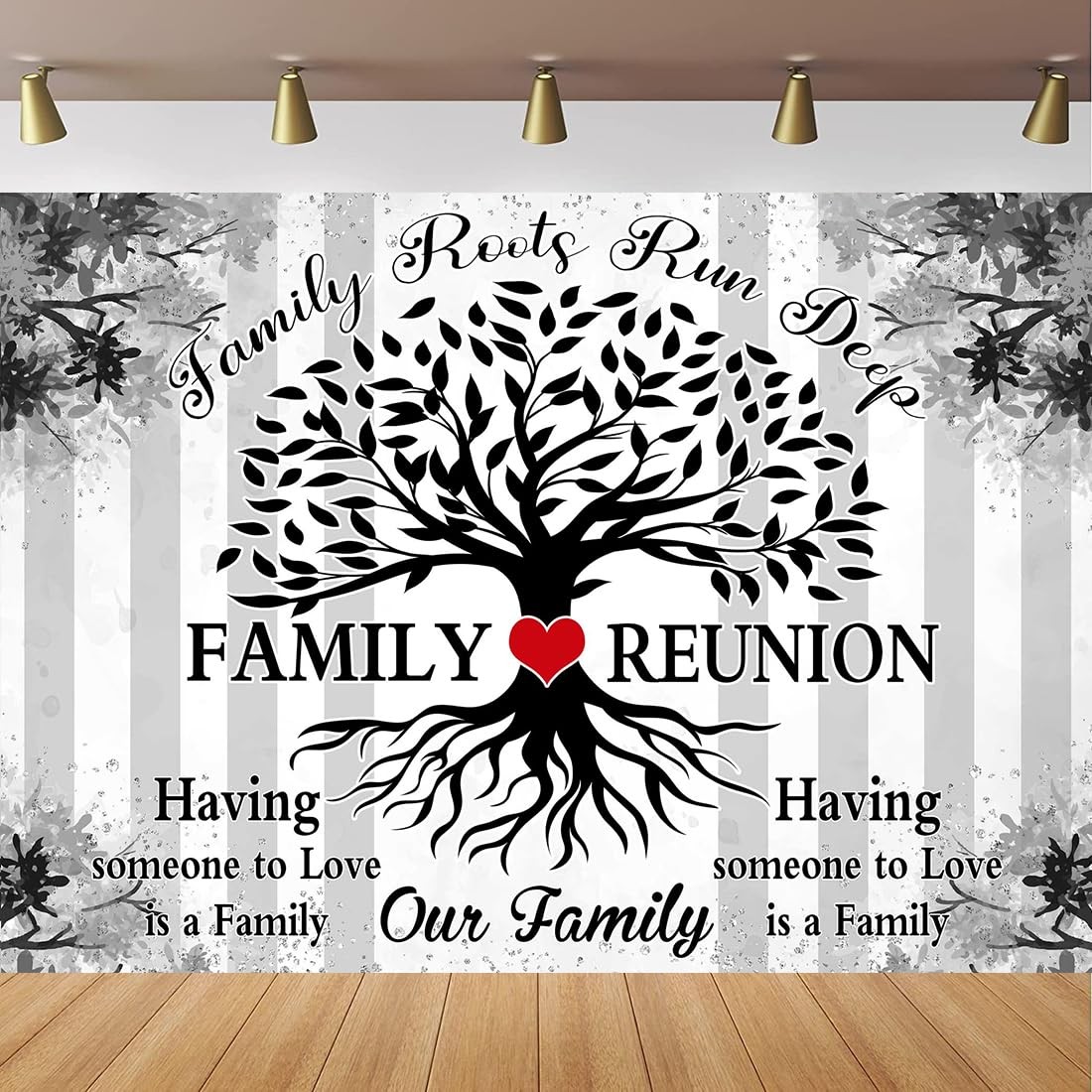 Family Reunion Backdrop for 7x5ft, Black and white gray