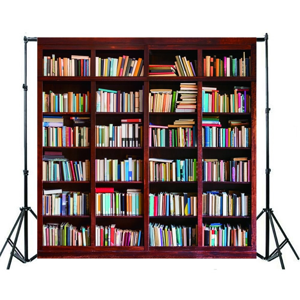 5×5 FT Bookshelf Backdrop Study Room Bookcase Vinyl Photography Background