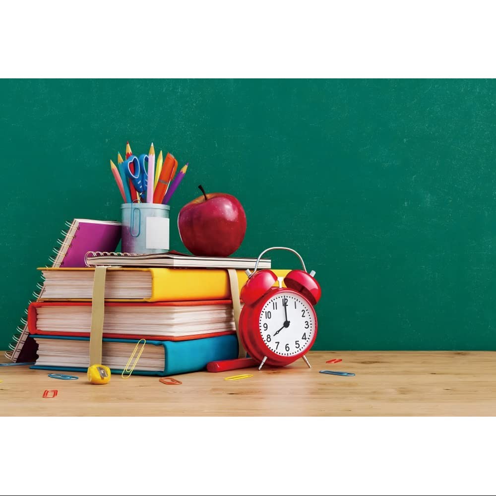 Back to School Backdrop Chalkboard Desk Teacher Photography Vinyl 7x5Feet