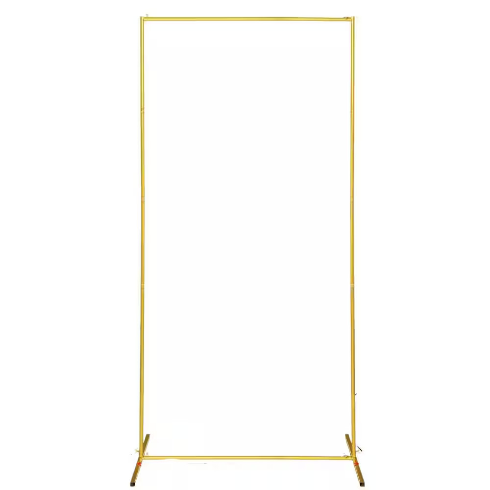 Metal Wedding Arch Arbor Backdrop Stand 6.6 X 3.3Ft. Gold Square Frame for Party
