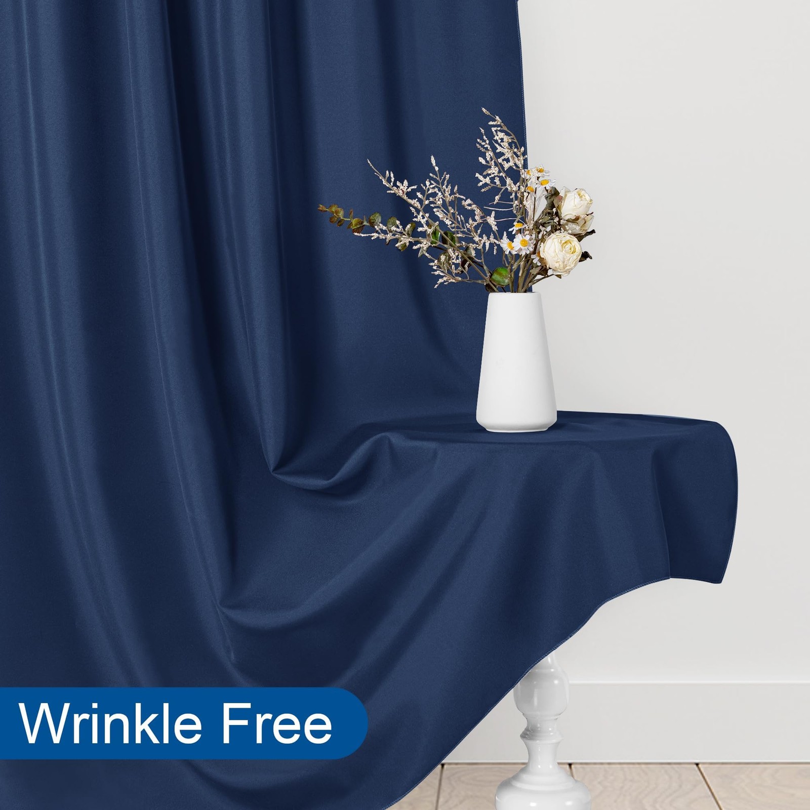 2 PCS 5×10 Ft Navy Blue Backdrop Curtain Panel Photography Background Drape