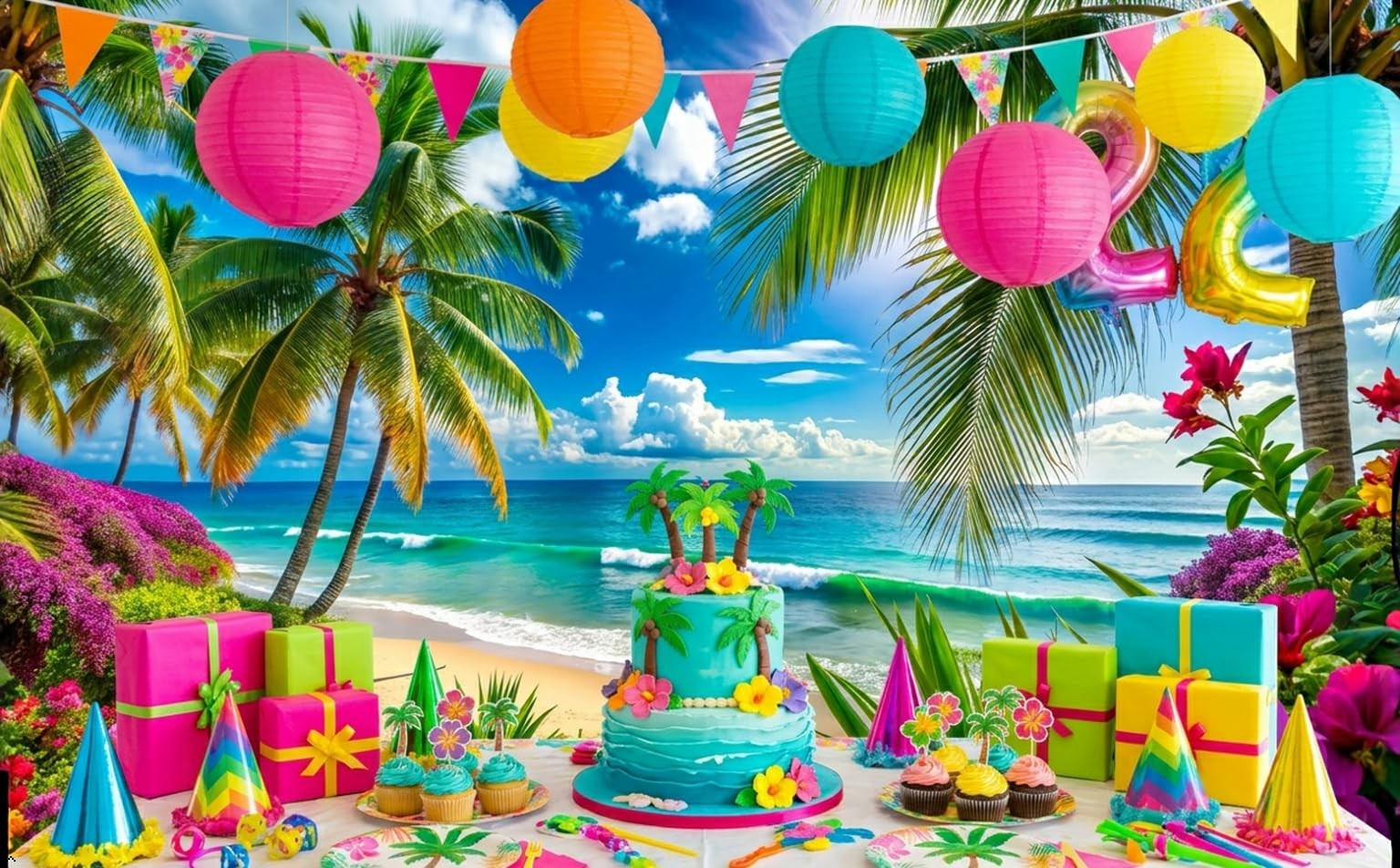 Summer Tropical Beach Sea Ocean Blue Sky Photography Backdrop 8x6ft Mat