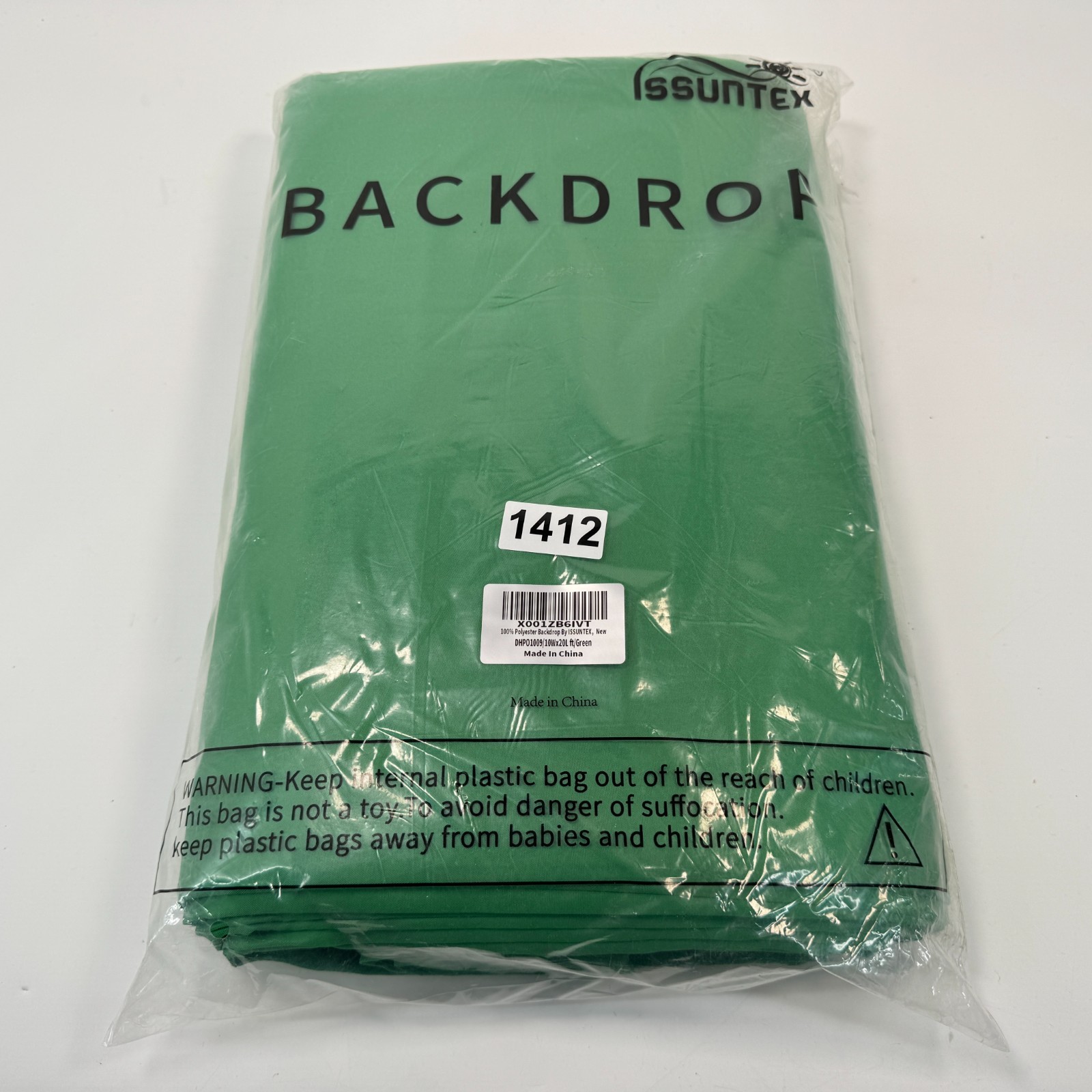 Issuntex 10 x 20 ft. (W x H) True Chromakey Green Backdrop Background Fabric