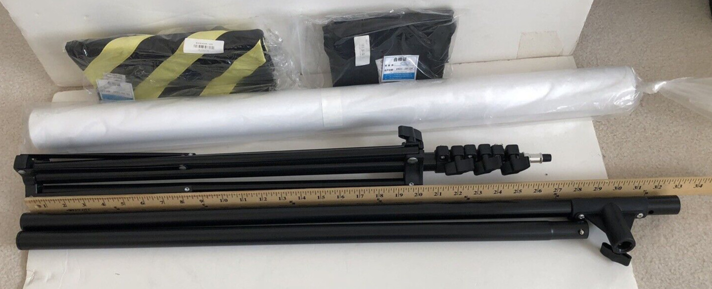 Selens T-Shape Portable Adjustable Backdrop Stand PVC White Backdrop Clamps Bags