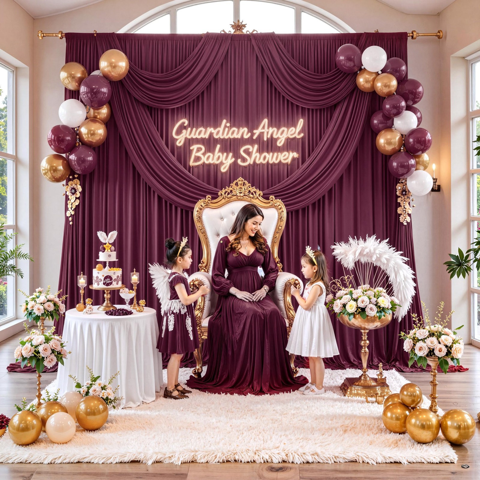 10×10 Ft Maroon Backdrop Curtain Wrinkle Free 2 Panels 5x10ft Burgundy