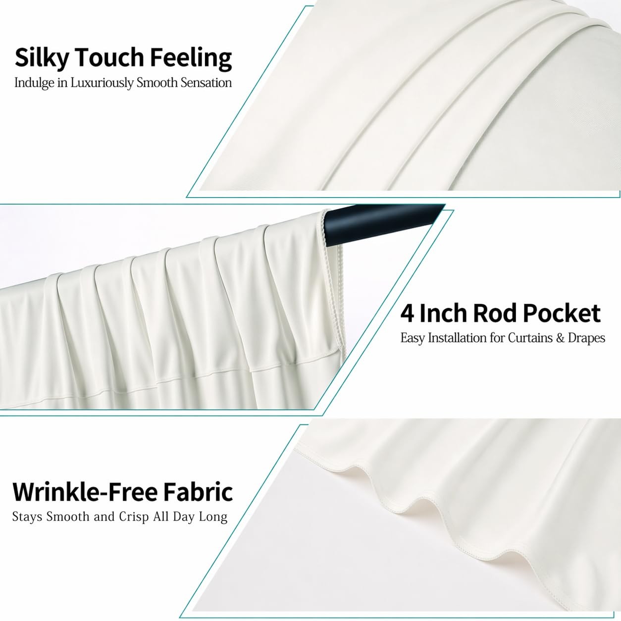 20×10 FT Ivory Wedding Backdrop Curtain, Fabric Backdrop Thick Polyester Drap…