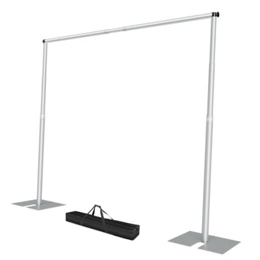 Heavy Duty Backdrop Stand, 10x10Ft Adjustable Pipe and Drape 10x10FT Silver