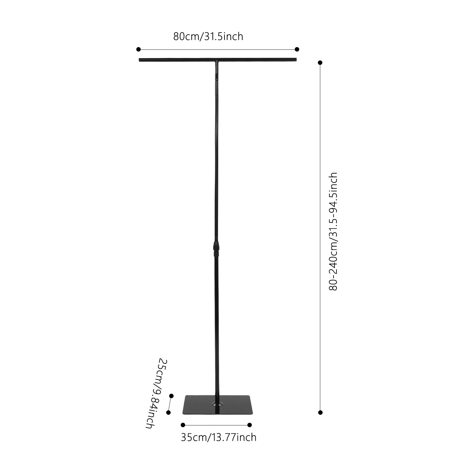 2 PCS Wedding Backdrop Stands Adjustable Height 80-240cm Backdrop Stands Black