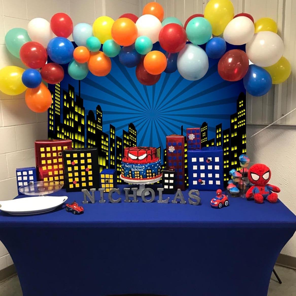 CORFOTO 20x10FT Cartoon Super City Backdrop for Superhero 20x10FT, N2-a10090
