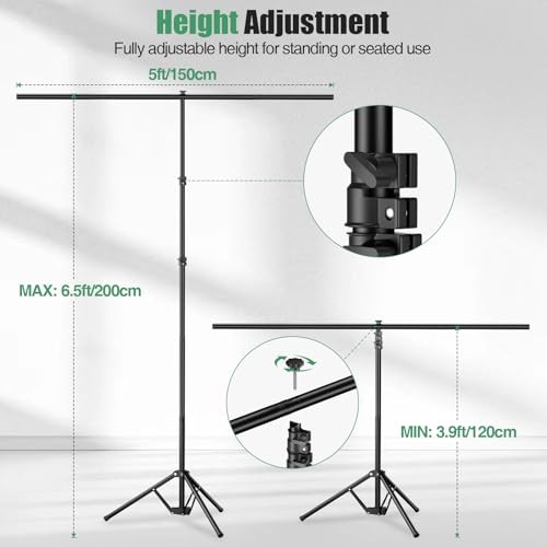 Black Backdrop Kit, 5×7ft Portable Black Photo Background with 5x7ft black