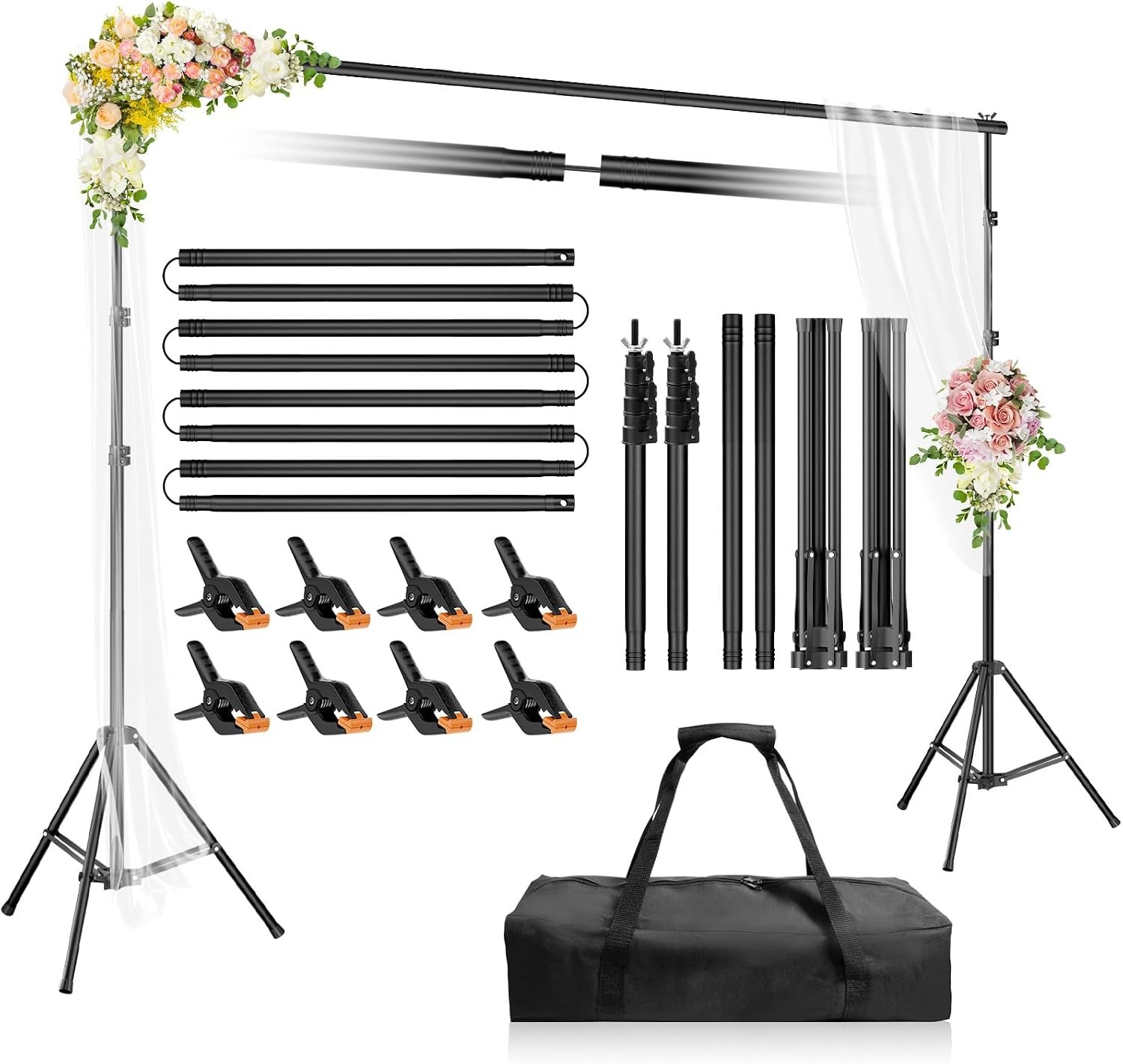 Backdrop Stand 10x7ft(WxH Photo Studio Adjustable Background Stand Support