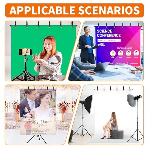 Portable T-Shape Backdrop Stand Support Kit 8×5.3ft, Adjustable Photo 8×5.3Ft