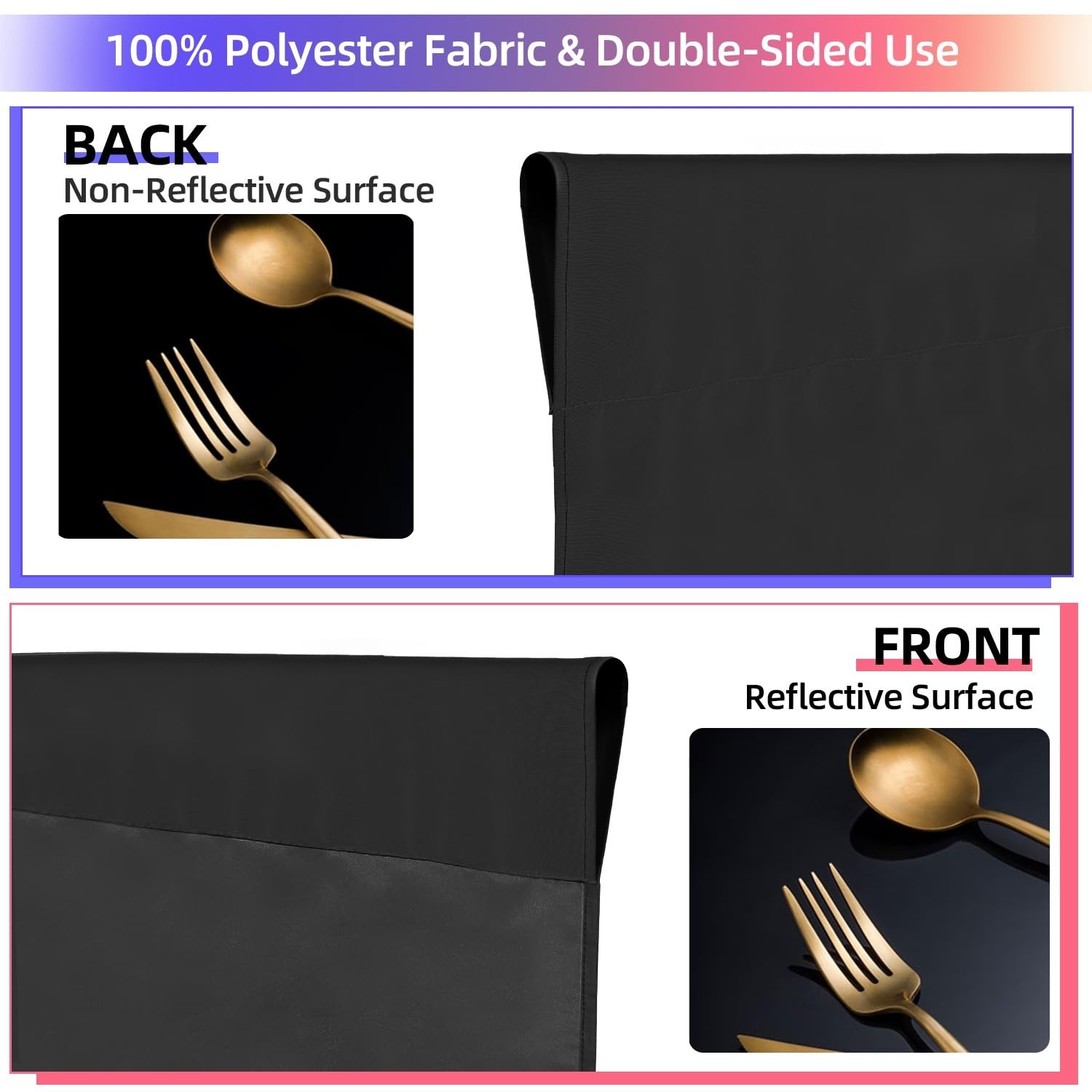10x10ft Black Photo Backdrop Curtain – Thick Polyester Studio Background for Por