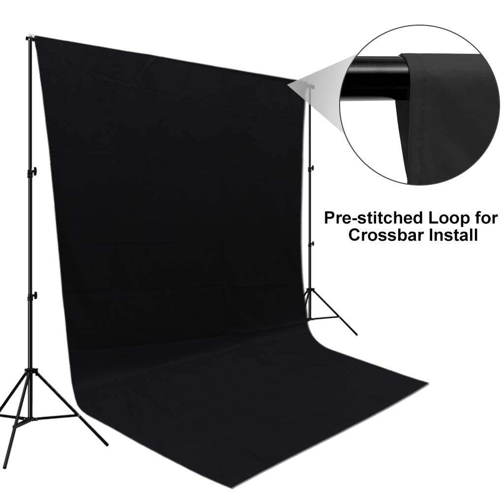 CPLIRIS 10x12ft Black Backdrop for Photography, Large Seamless 10x12ft,