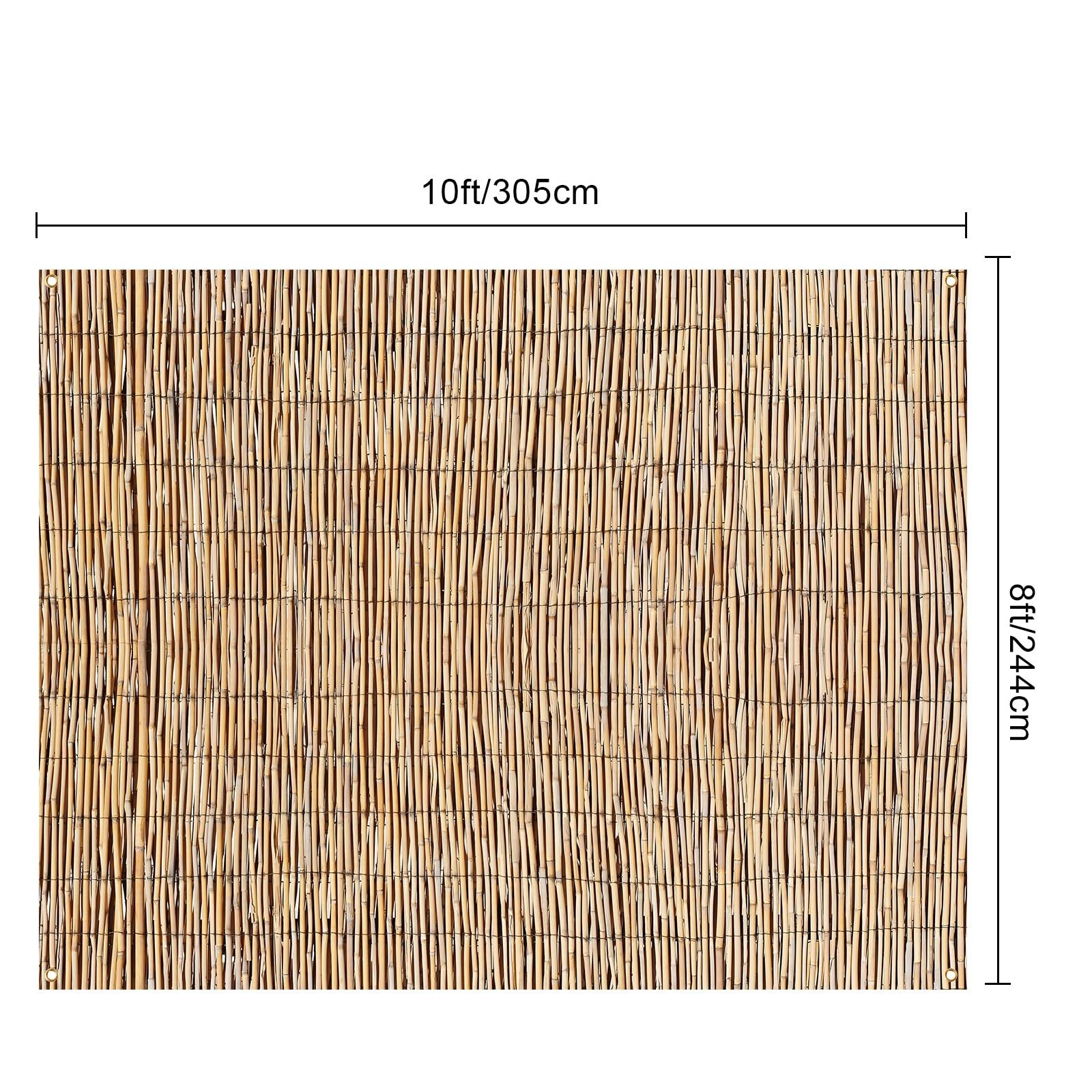 Barydat Hawaiian Beach Reed Backdrop Aloha Luau Party Tiki 10 x 8ft, natural