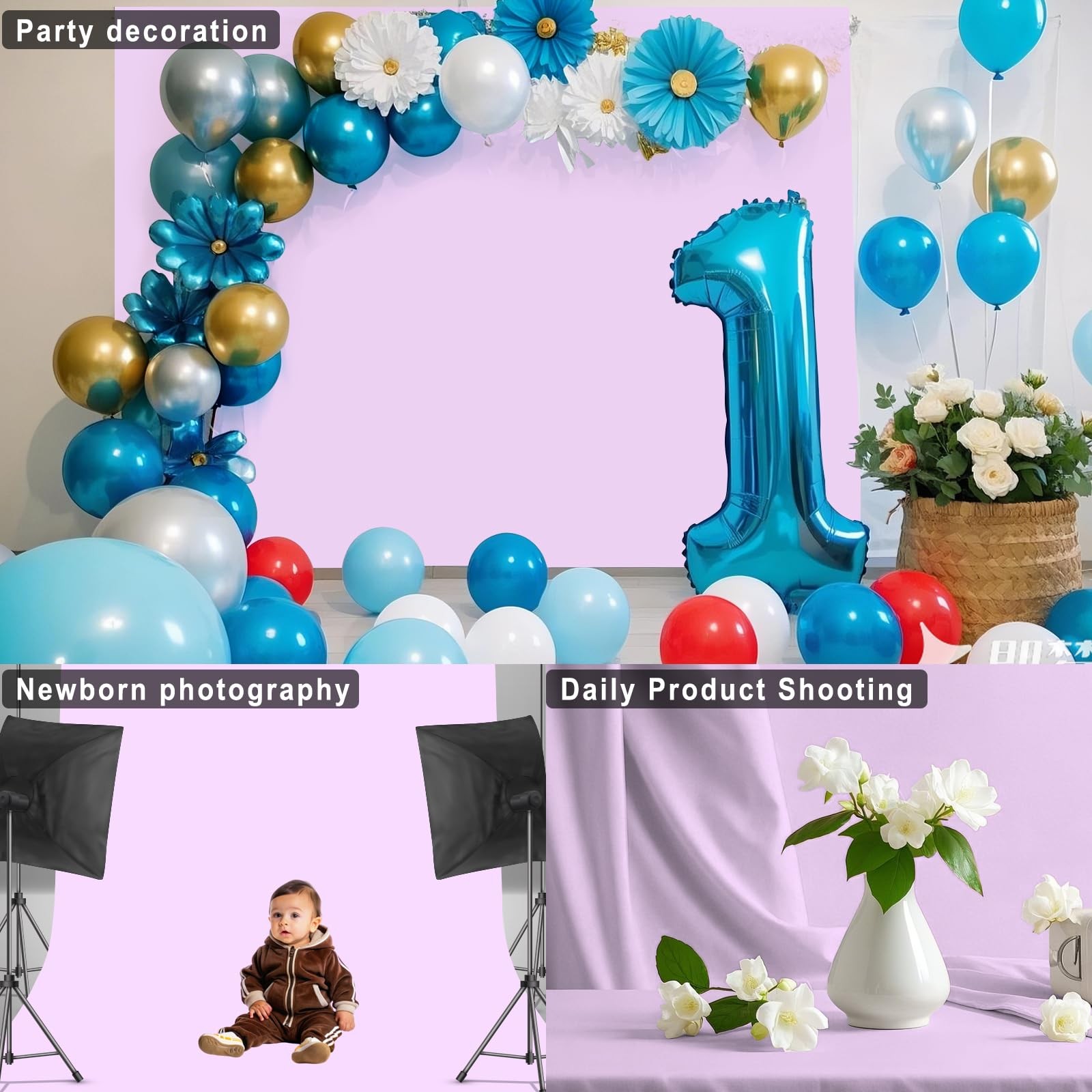 Light Purple Backdrop for Photoshoot Professional Photo Backdrop Background C…