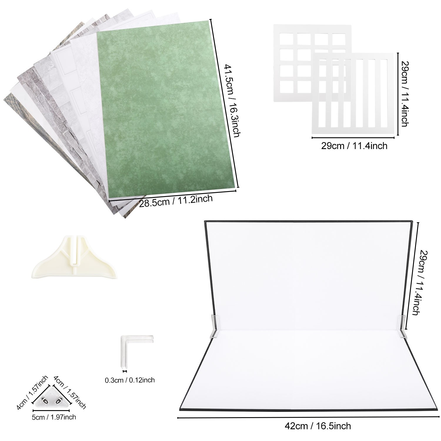 12-22pc Photography Background Paper Photo Prop Backdrop Board For Small Product