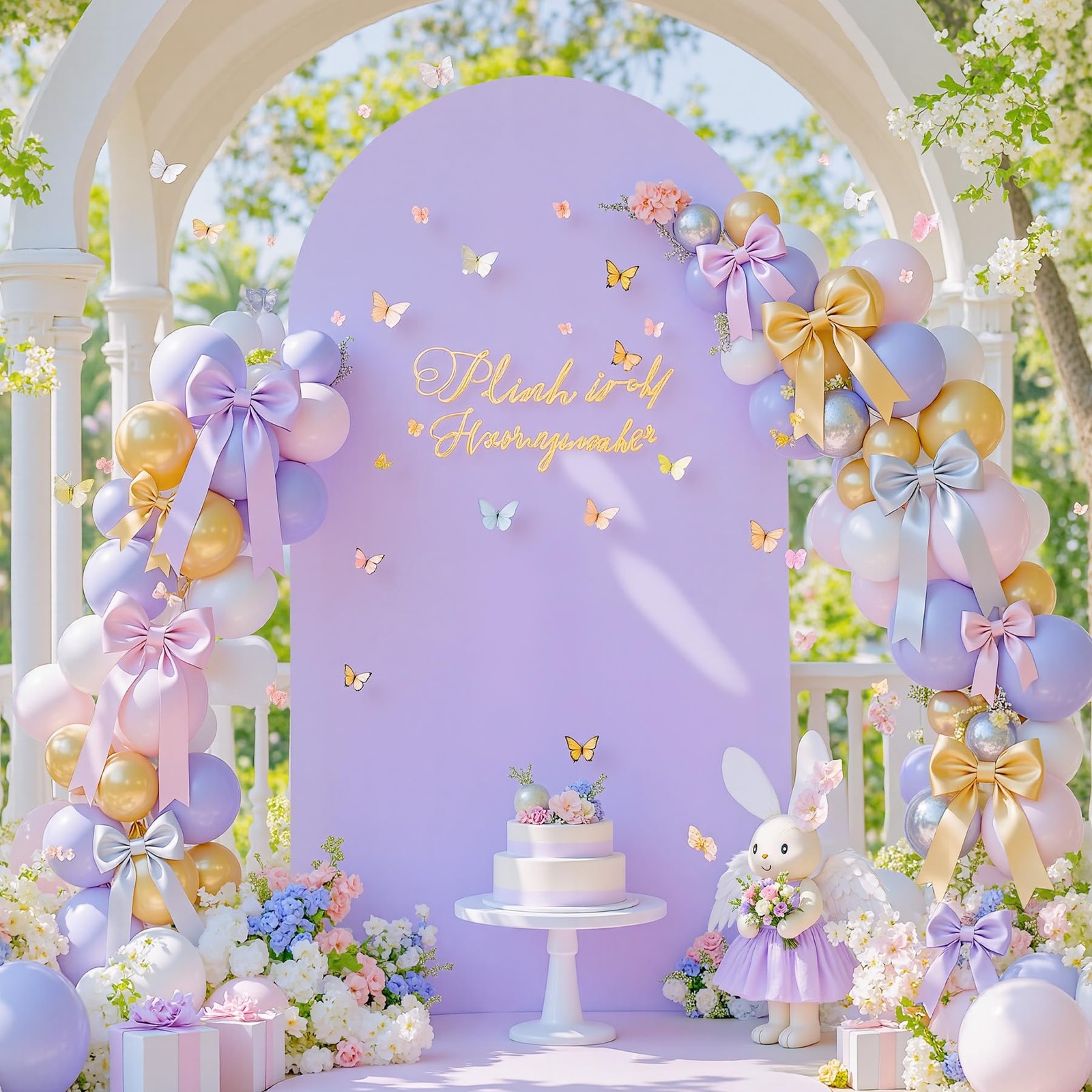 Cream Purple Arch Cover 7.2ft Spandex Wedding Arch Backdrop Cover for Baby Sh…