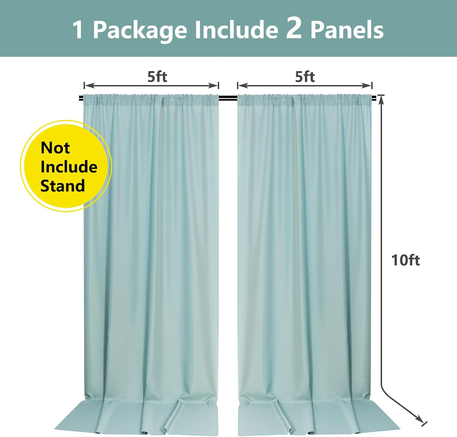 MYSKY HOME Light Green Backdrop Curtains for Parties, Weddings, Stage & Photogra