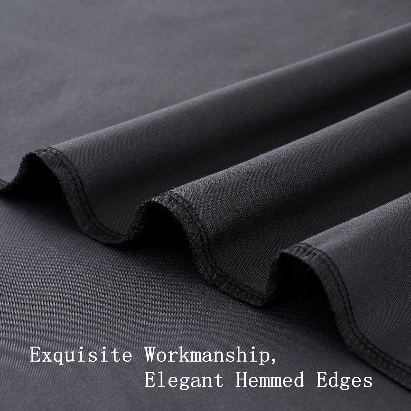 4 Panels 20x10ft Black Backdrop Curtain Polyester Wedding Photo Drapes Set