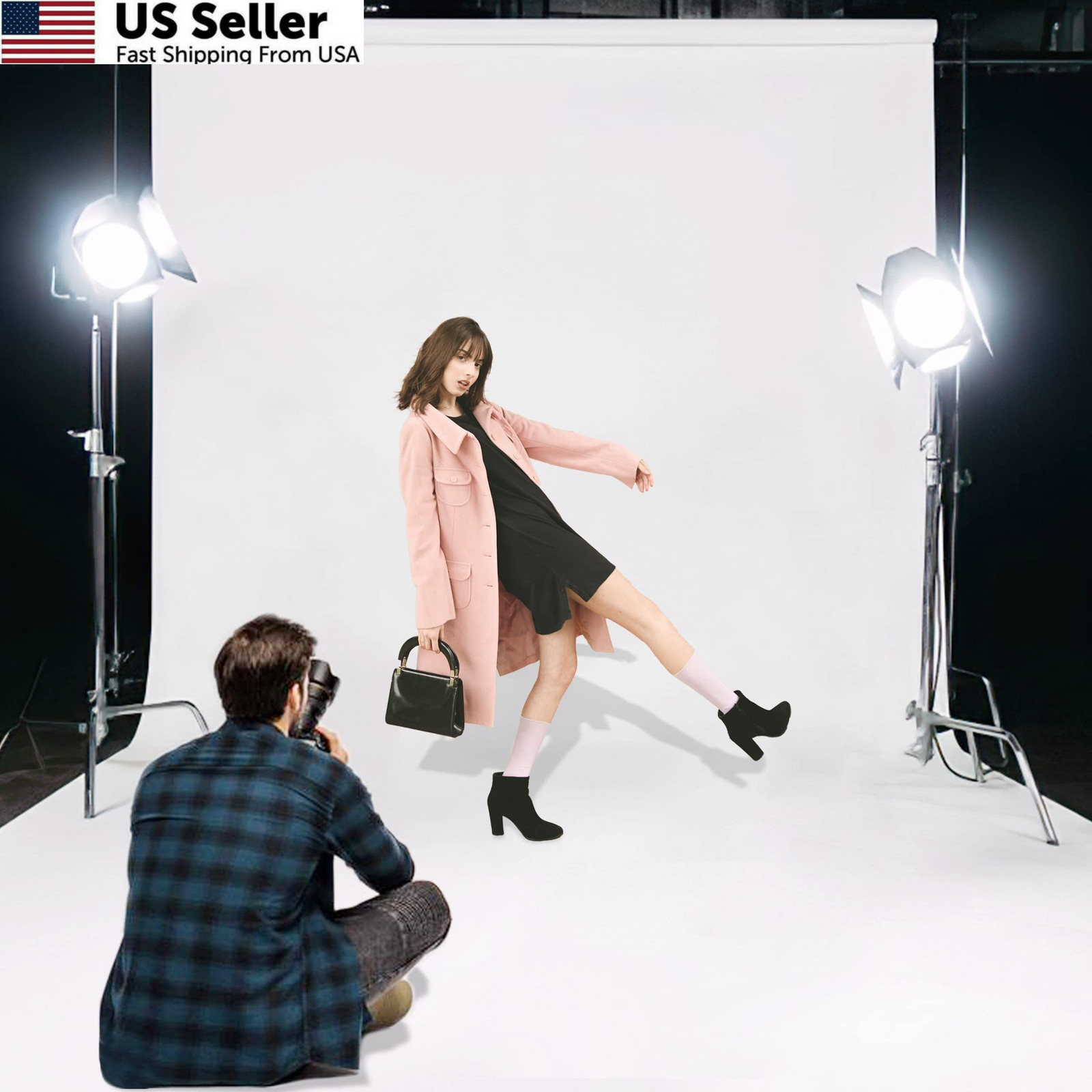 TRLYC 5×7 FT White Photography Backdrop Studio Background Screen Photoshoot Vide
